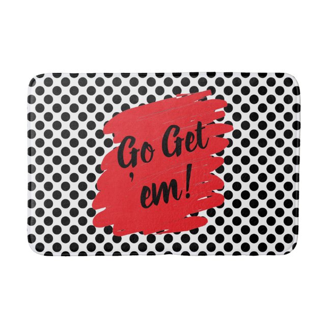 Tapis De Bain Motivation Red Daub et Black Dots Moderne (Devant)