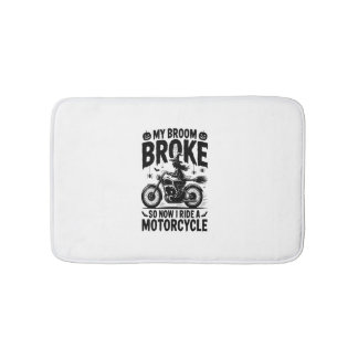 Tapis De Bain Moto à cheval sorcière Halloween
