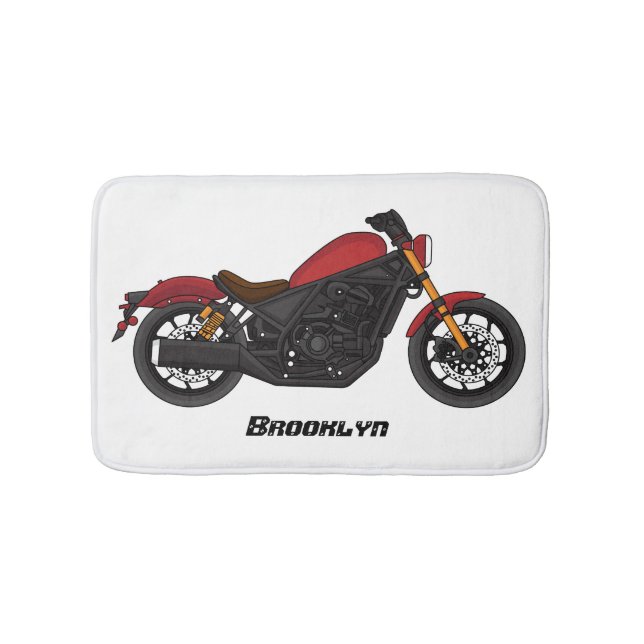 Tapis De Bain moto de style croiseur cool (Devant)
