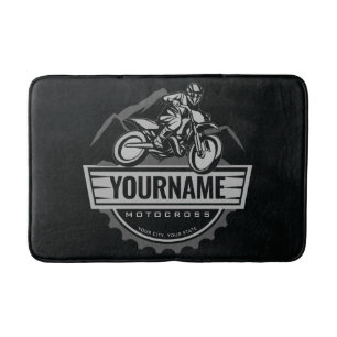 Tapis De Bain Motocross personnalisée Rider Dirt Bike Hill Racin
