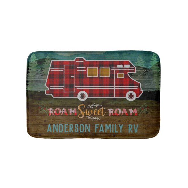 Tapis De Bain Motorhome rv Camper Travel Van Rustic Personalized (Devant)