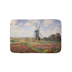 Tapis De Bain Moulin à vent de Rijnsburg de champs de tulipe de