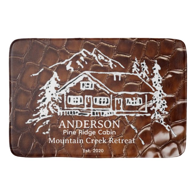 Tapis De Bain Mountain Cabin Faux Crocodile Leather Doormat (Devant)