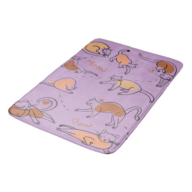 Tapis De Bain Mousse à mémoire de luxe ultra-douce, chats (Angle)