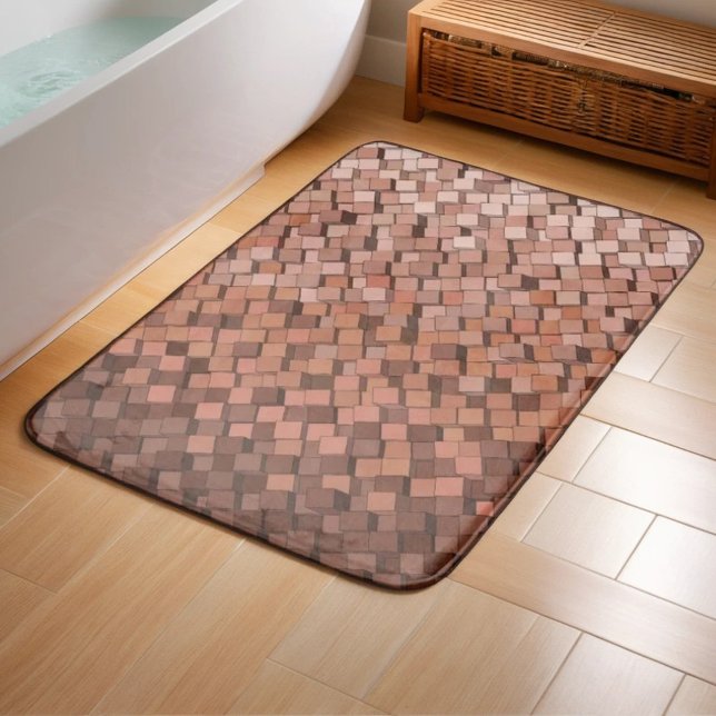 Tapis De Bain Mousse de Mocha Tendance Géométrique (Créateur téléchargé)