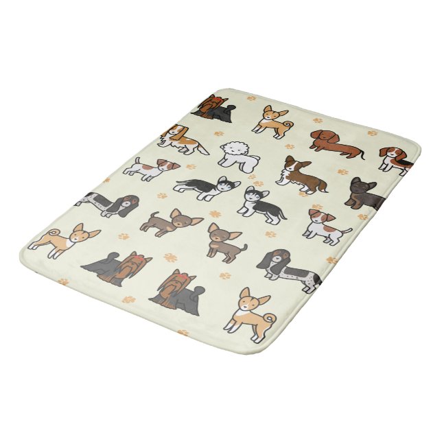 Tapis De Bain Mousse mémoire de luxe doux, Chiens (Angle)