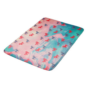 Tapis De Bain Mousse Mémoire Douce Abstraite, Chevaux Sauvages