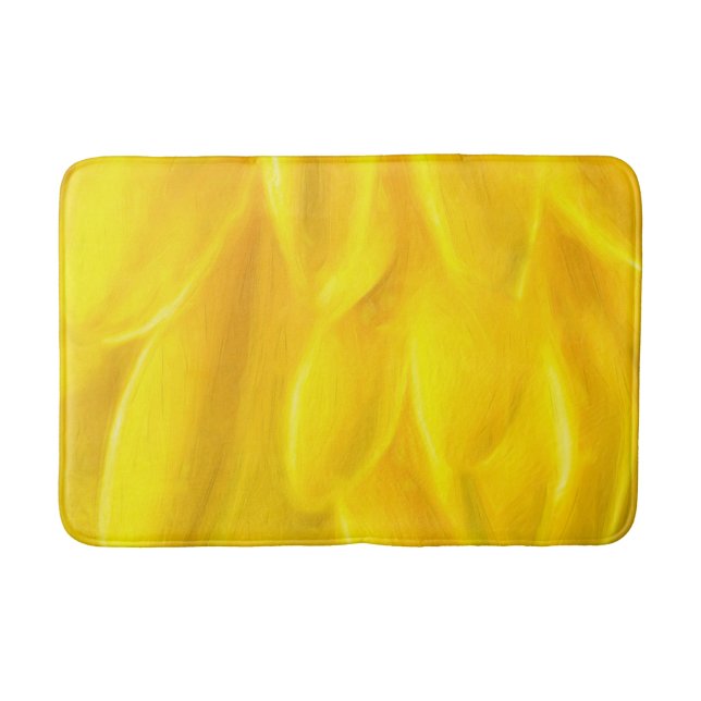 Tapis de bain moyen Abstraction Petale Jaune (Devant)