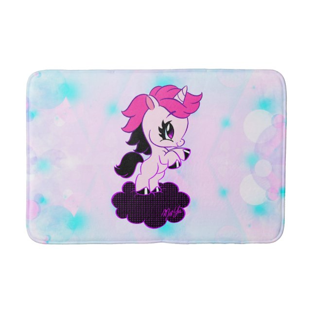 Tapis de bain moyen de licorne mignonne de mousse (Devant)