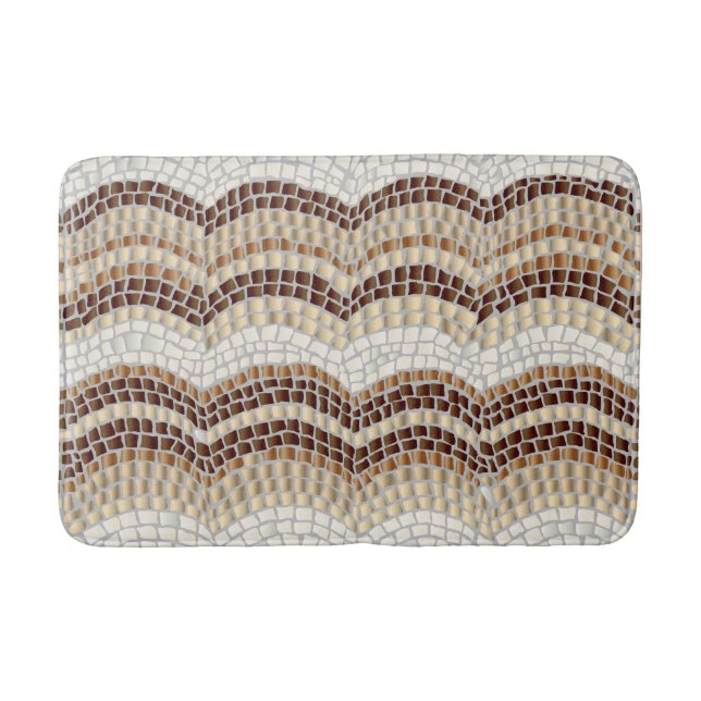 Tapis de bain moyen de mosaïque beige (Devant)