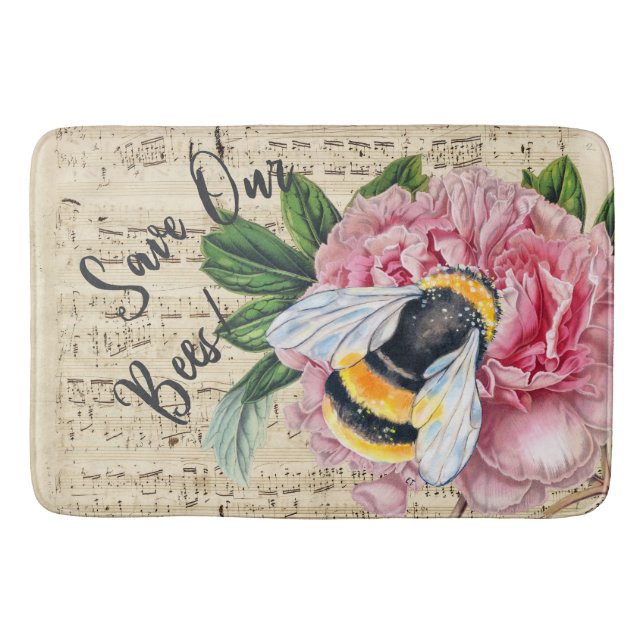 Tapis De Bain Music For Bees Pink Peony (Devant)