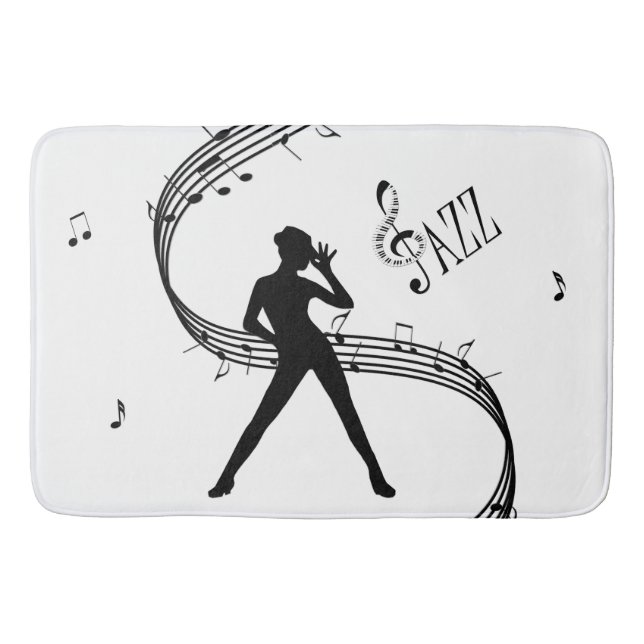 Tapis de bain Musique Blanche Danse Jazz (Devant)