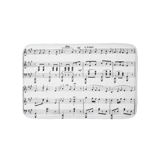 Tapis De Bain Musique en feuille blanche (Devant)