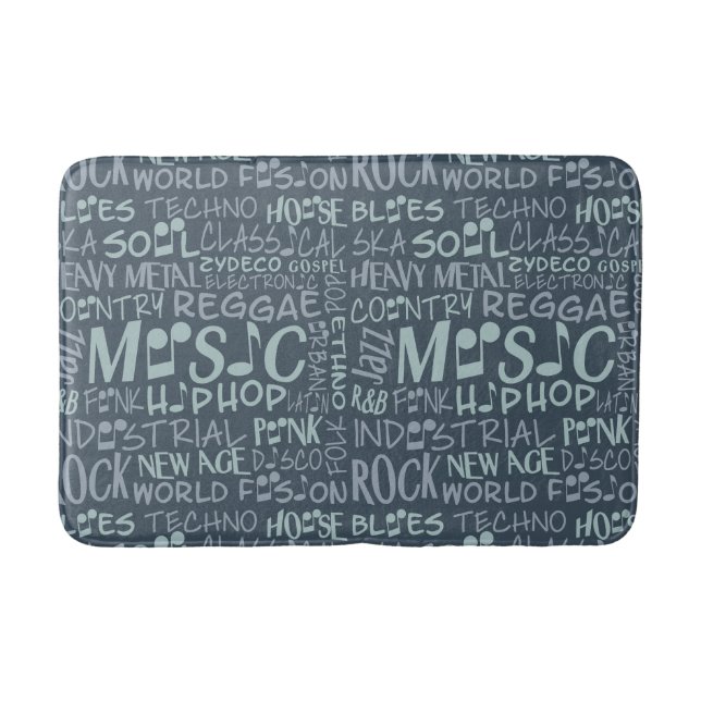Tapis De Bain Musique Genres Word Collage nattes de bain (Devant)