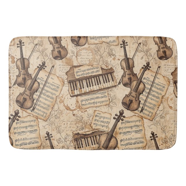 Tapis De Bain Musique Vintage (Devant)