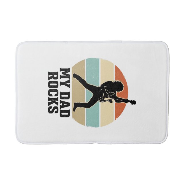 Tapis De Bain My Dad Rocks Vintage Guitar Sunset Shirt Design_1 (Devant)