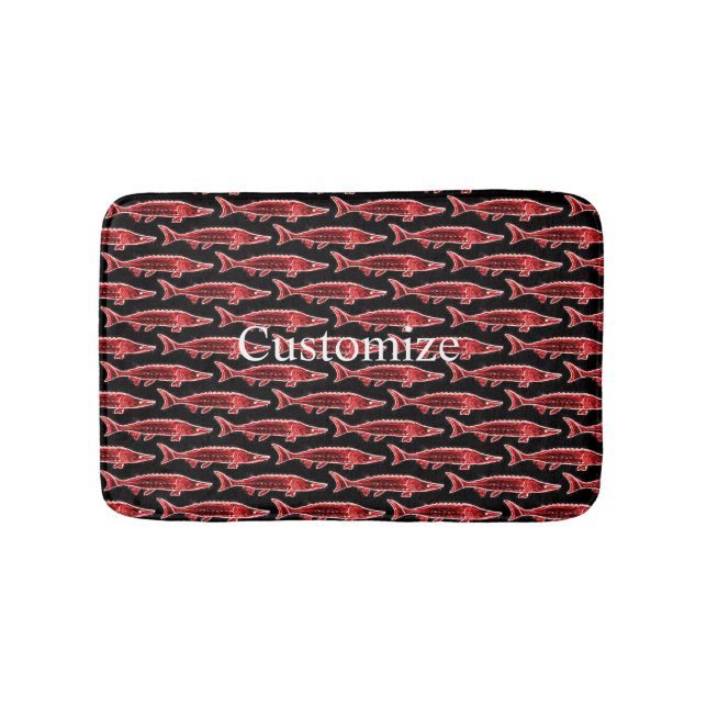 Tapis De Bain nage d'esturgeon rouge (Devant)