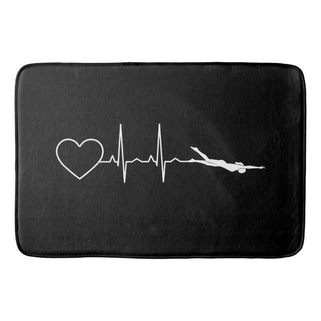Tapis De Bain Nager - Rythme cardiaque de natation (Devant)