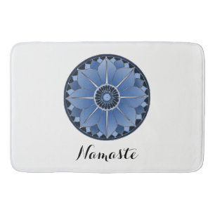 Tapis De Bain NAMASTE Fleur Bleue Spirituelle Lotus Mandala