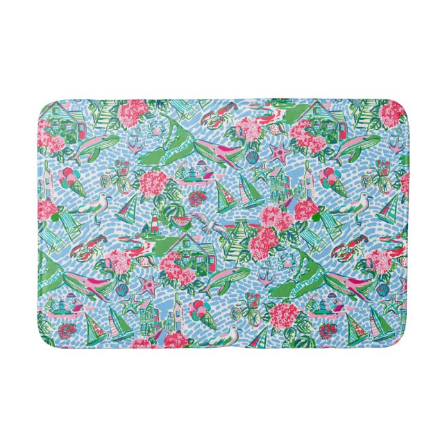 Tapis De Bain Nantucket Preppy Palm Beach Motif (Devant)