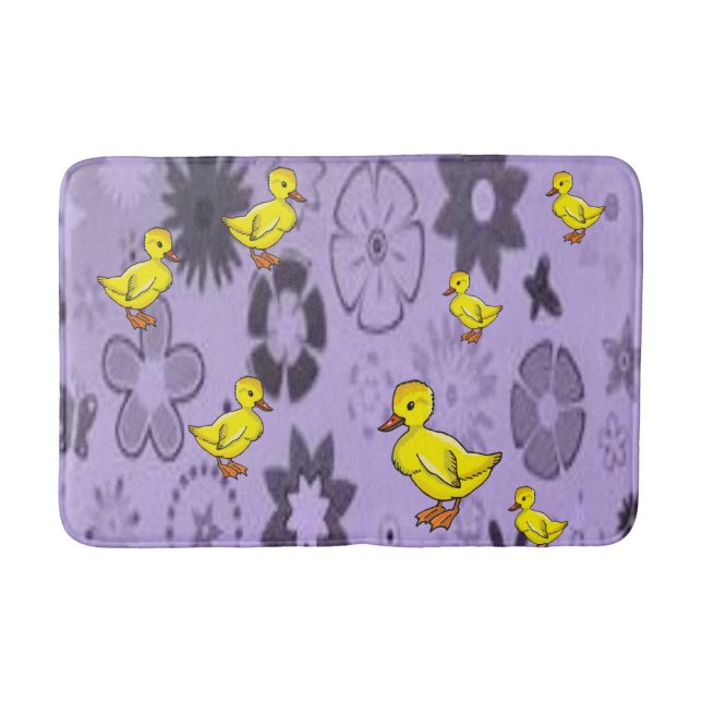 Tapis De Bain natte de canard jaune violet pour enfants (Devant)