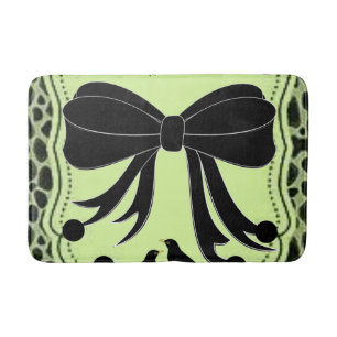 Tapis De Bain natte noire vert léopard