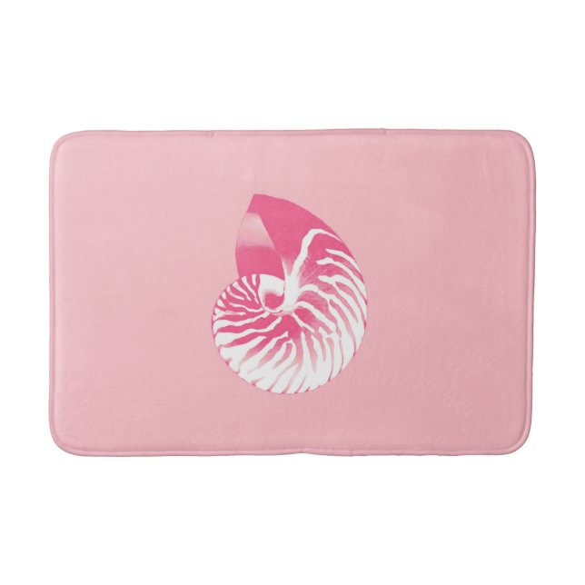 Tapis De Bain Nautilus Shell - corail rose et blanc (Devant)