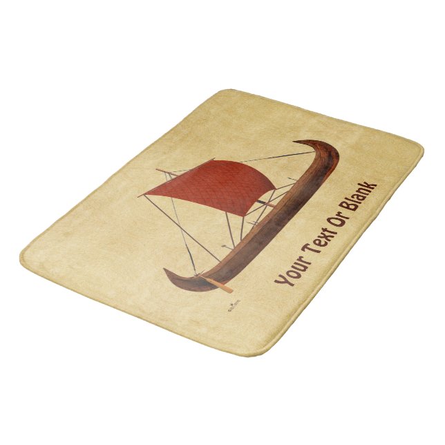 Tapis De Bain Navire Viking à voile rouge II (Angle)