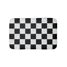Neo Deco Noir et Damier Marbre Faux Blanc