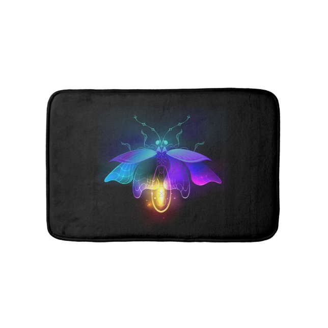 Tapis De Bain Neon Firefly sur noir (Devant)