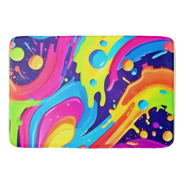 Tapis De Bain Neon Fluid Art (Devant)