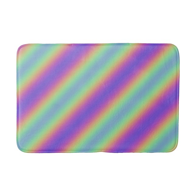 Tapis De Bain Neon Glow Rainbow Stripe Bath Mat (Devant)