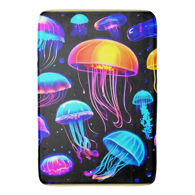 Tapis De Bain Neon Jellyfish (devant Vertical)