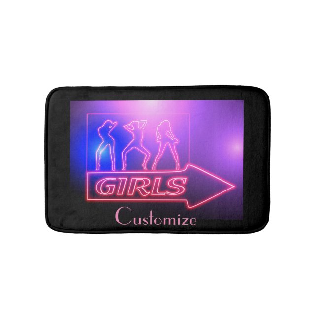 Tapis De Bain Neon Pink Girls Sign Thunder_cove (Devant)