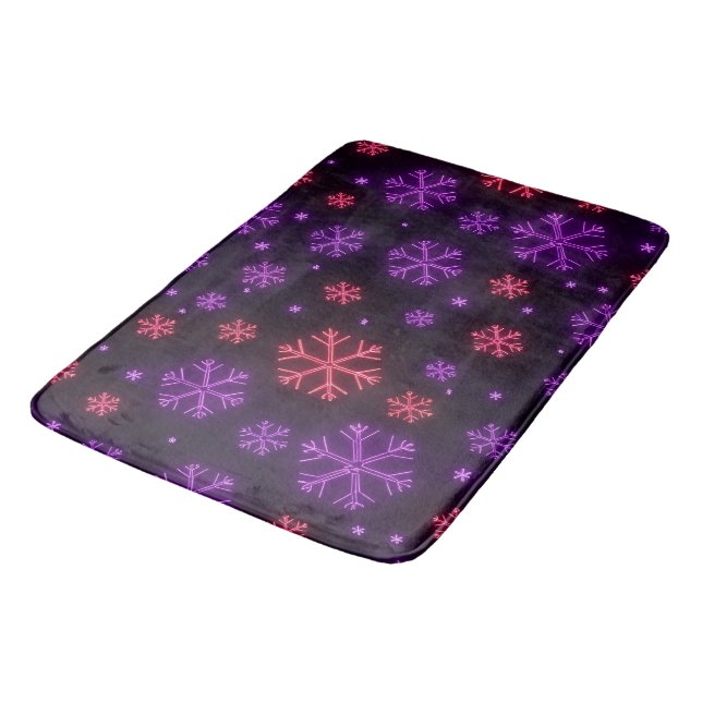 Tapis De Bain Neon Snowflakes (Angle)