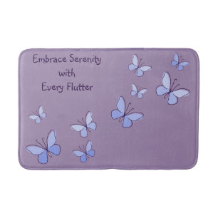 Tapis De Bain Neuf Papillons Bleus Violet