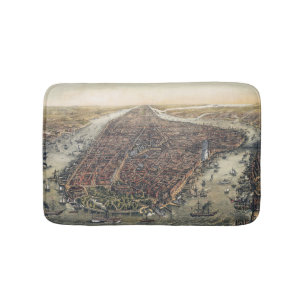 Tapis De Bain New York City vintage, Manhattan, pont de Brooklyn
