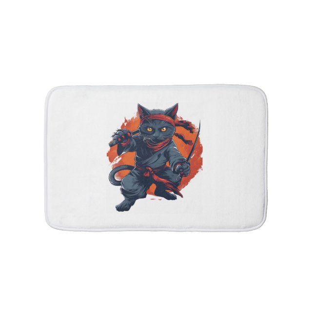 Tapis De Bain Ninja Chat furtive (Devant)
