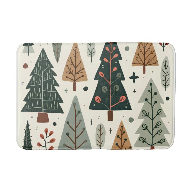 Tapis De Bain Noël Arbre Motif Fête vintage (Devant)