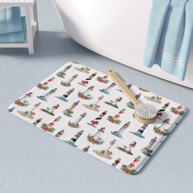 Tapis De Bain Noël côtier phare nautique (Créateur téléchargé)