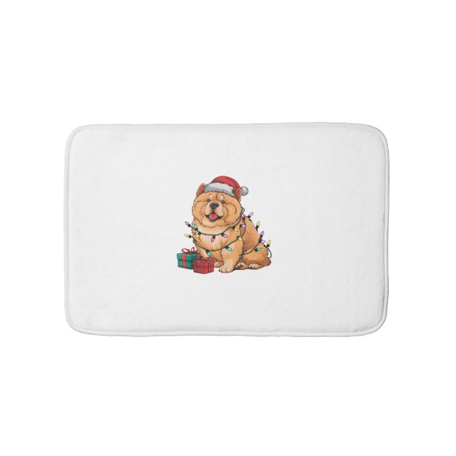 Tapis De Bain Noël Éclairage Noël Chow Chow Chien Noël (Devant)