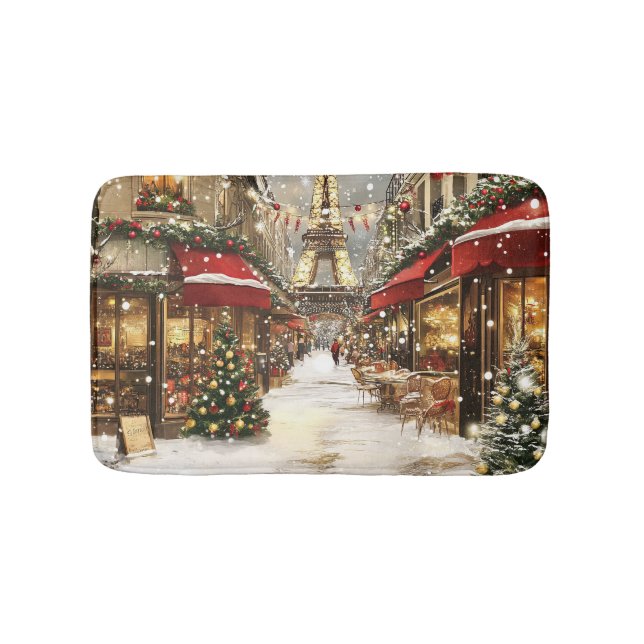 Tapis De Bain Noël élégant à Paris Vacances  (Devant)