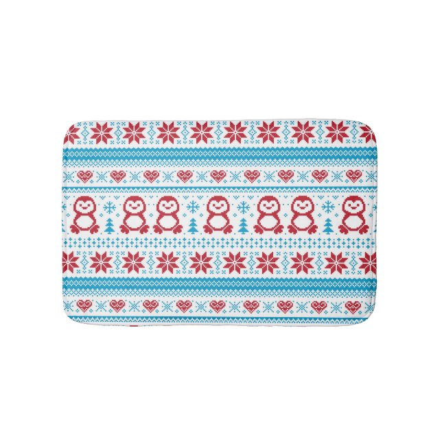 Tapis De Bain Noël et l'hiver ont tricoté le motif (Devant)