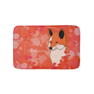 Tapis De Bain noël, noël, renard, fleurs, nature,
