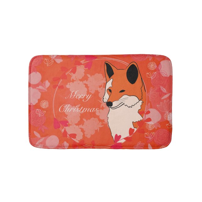 Tapis De Bain noël, noël, renard, fleurs, nature, (Devant)