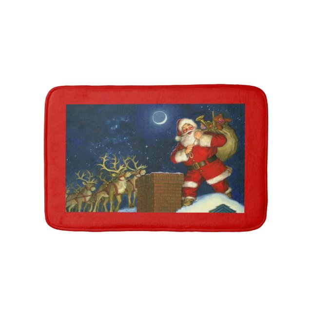 Tapis De Bain Noël Santa Claus Bain Mat Rouge (Devant)