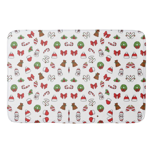 Tapis De Bain Noël Vacances Mignonne Décoration Santa Hat (Devant)