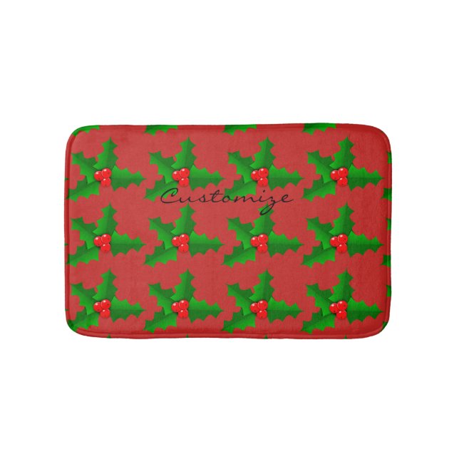 Tapis De Bain Noël Vert et rouge saint Thunder_Cove (Devant)