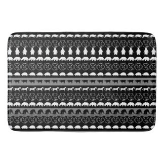 Tapis De Bain Noir Blanc mignon Animaux Motif #2