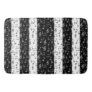 Tapis De Bain Noir & Blanc Musical Stripes Bain Mat
